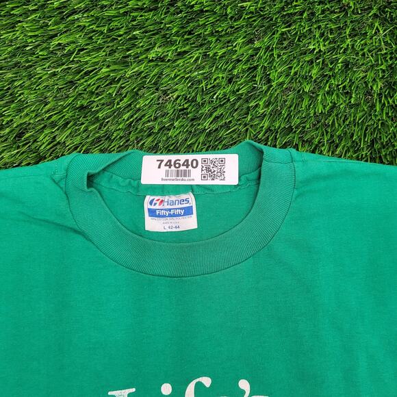 Vintage 80s Irish Shirt Large 22x26 Green - Picture 12 of 13